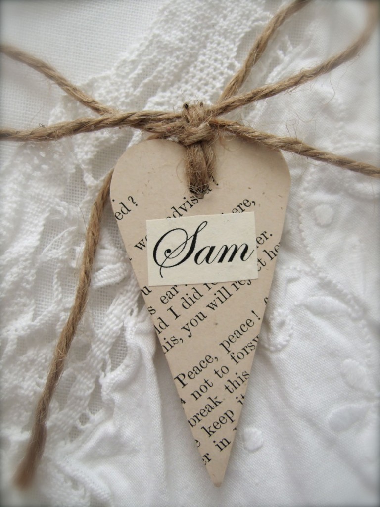 antique paper covered heart