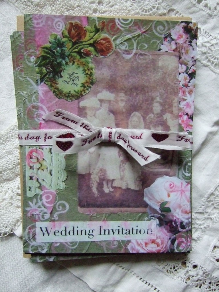 pink wedding invitation