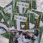 green 1950's save the date post card