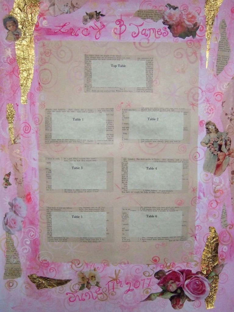 mixed media collage seating plan