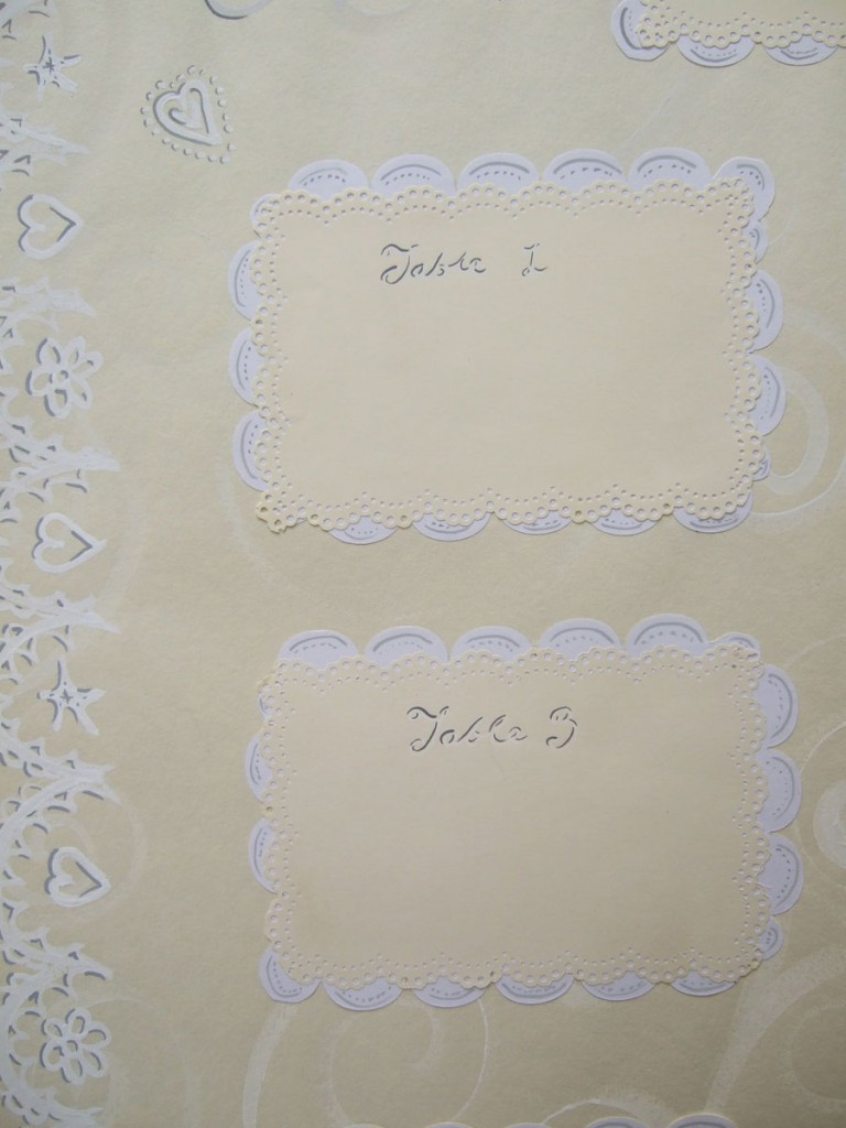 'lacy' seating plan - detail